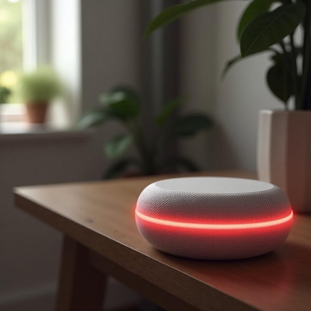 por que o echo dot está vermelho